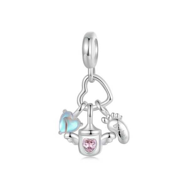 925 Sterling Silver 2024 New Baby Bottle Set Pendant