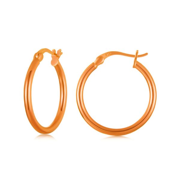 925 Sterling Silver 2024 New Electroplating Orange Hoop Earrings