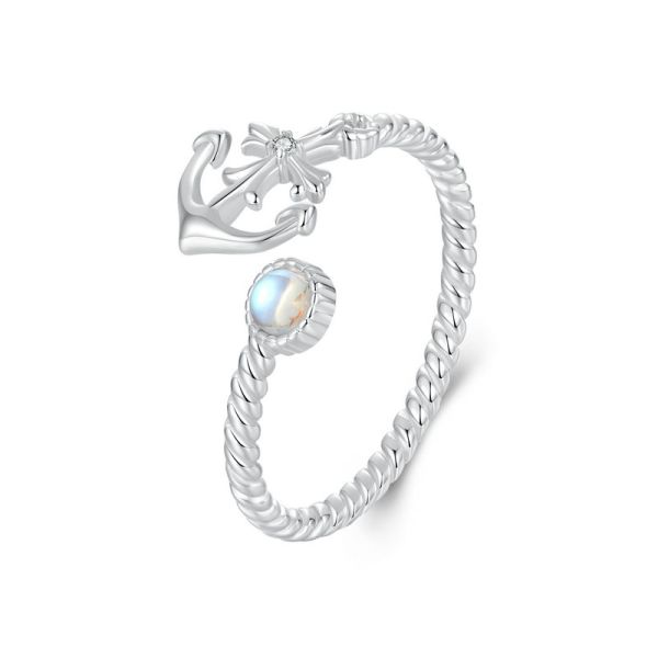 925 Sterling Silver 2024 New Anchor Open Ring