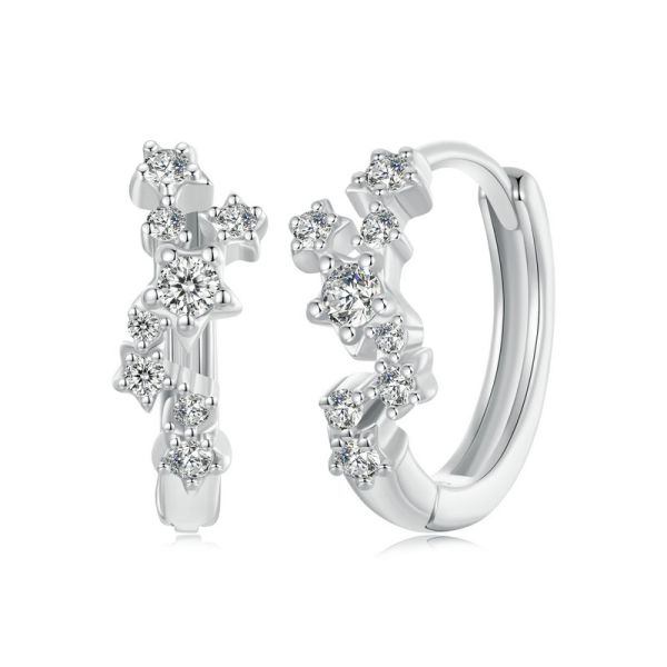 925 Sterling Silver 2024 New Starry Hoop Earrings