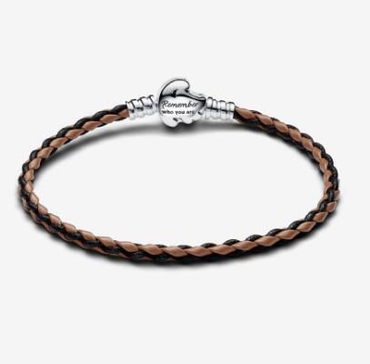 Promotion 1:1 COPY S925 ALE Sterling Silver Leather Bracelets