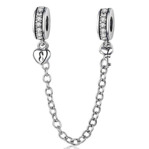 925 Sterling Silver Safety Chain Charm