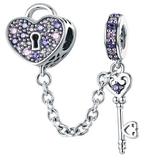 925 Sterling Silver Safety Chain Charm