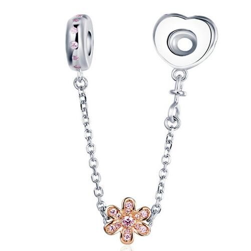 925 Sterling Silver Safety Chain Charm