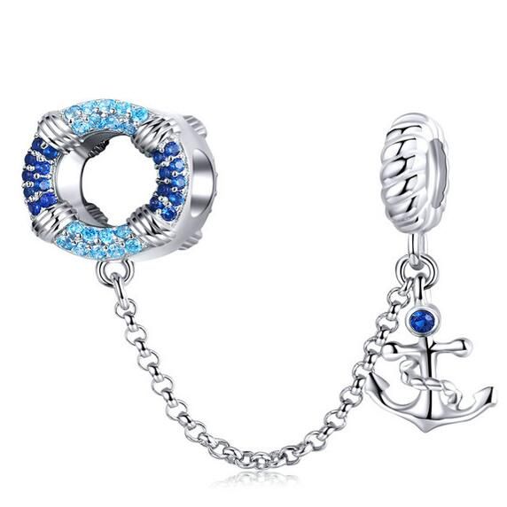 925 Sterling Silver Safety Chain Charm