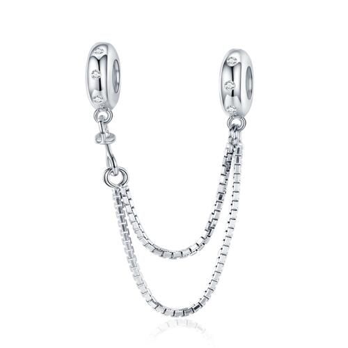 925 Sterling Silver Safety Chain Charm