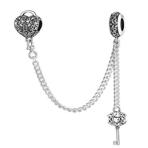 925 Sterling Silver Safety Chain Charm