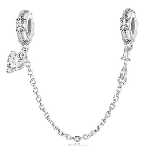925 Sterling Silver Safety Chain Charm