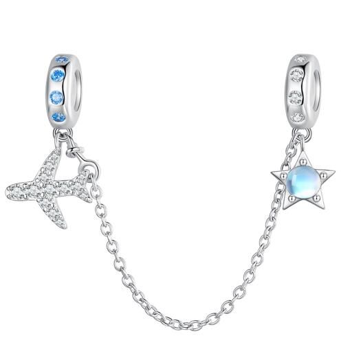 925 Sterling Silver Safety Chain Charm
