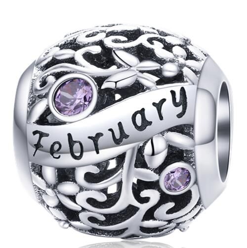 925 Sterling Silver Birthstone Charm 