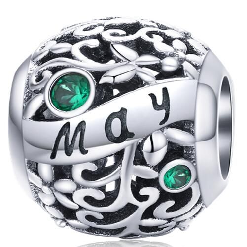 925 Sterling Silver Birthstone Charm 