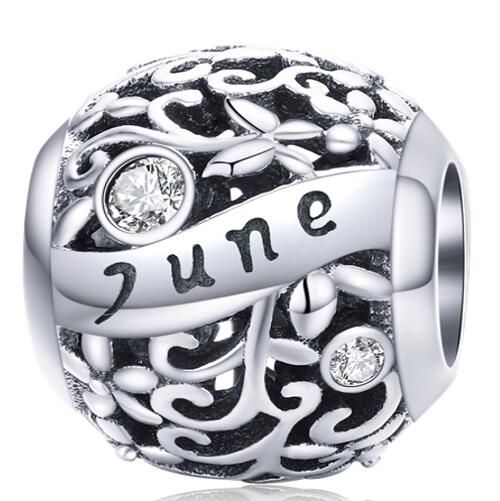 925 Sterling Silver Birthstone Charm 
