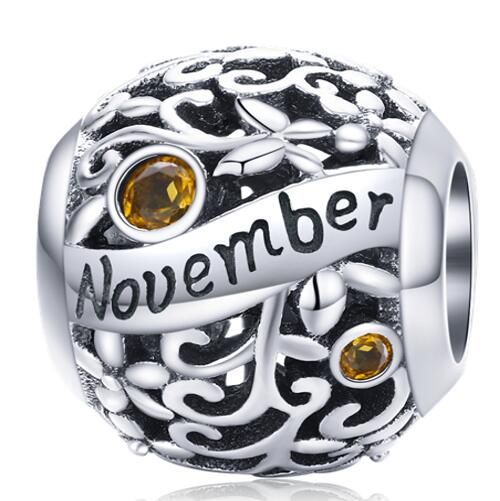 925 Sterling Silver Birthstone Charm 
