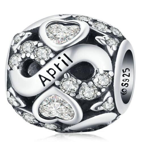 925 Sterling Silver Birthstone Charm 