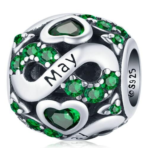 925 Sterling Silver Birthstone Charm 