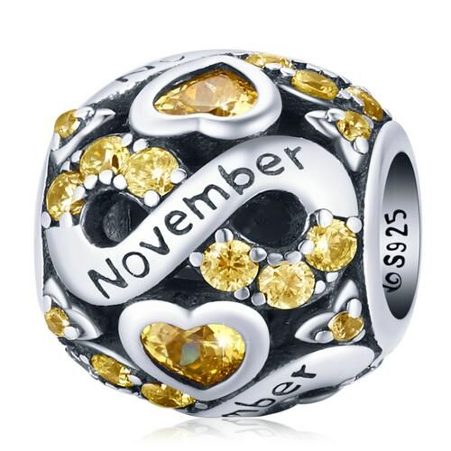 925 Sterling Silver Birthstone Charm 
