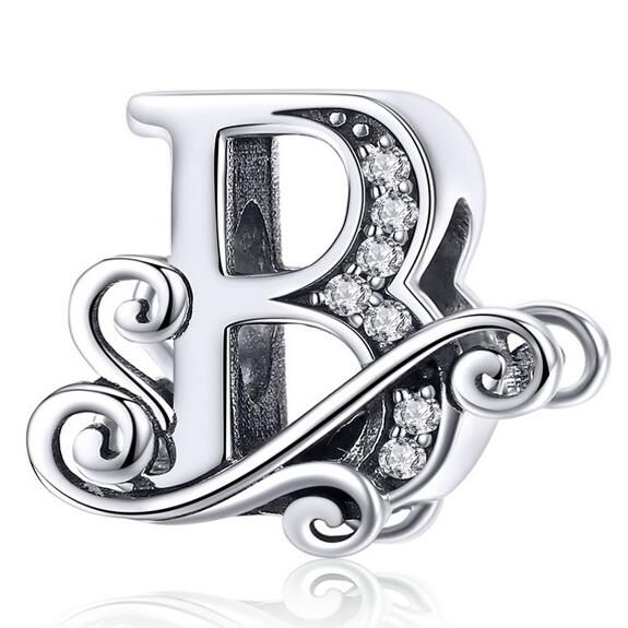 925 Sterling Silver Letters Charm 