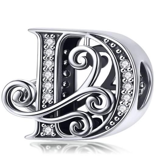 925 Sterling Silver Letters Charm 