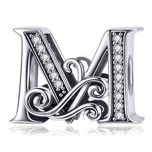 925 Sterling Silver Letters Charm 
