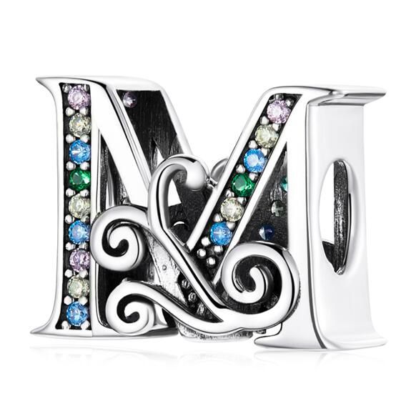 925 Sterling Silver Letters Charm 
