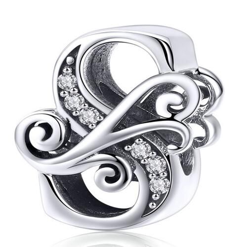 925 Sterling Silver Letters Charm 
