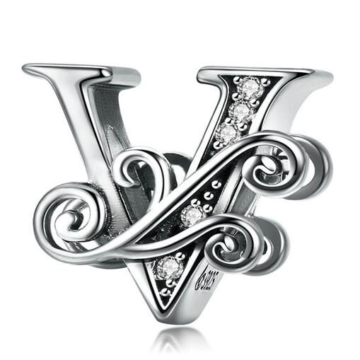 925 Sterling Silver Letters Charm 
