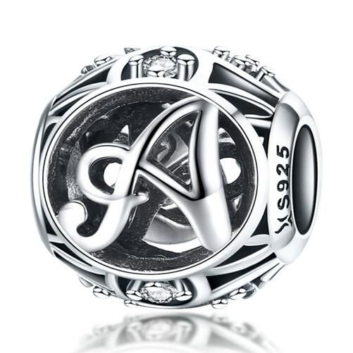 925 Sterling Silver Letters Charm 