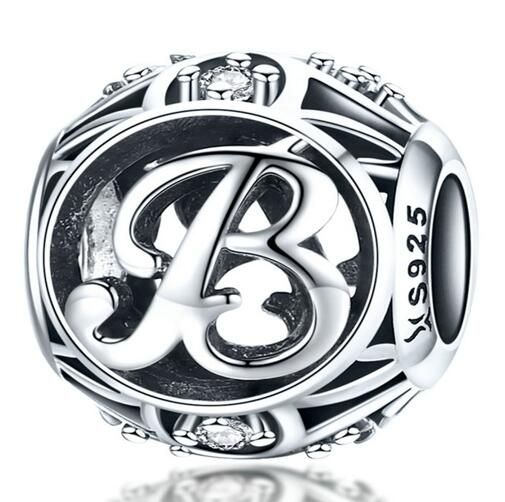 925 Sterling Silver Letters Charm 