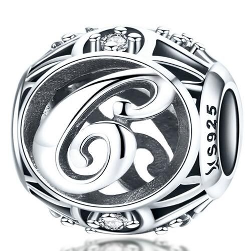 925 Sterling Silver Letters Charm 