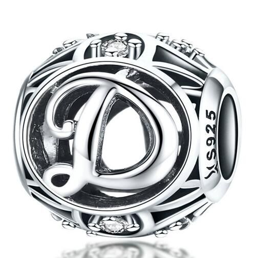 925 Sterling Silver Letters Charm 