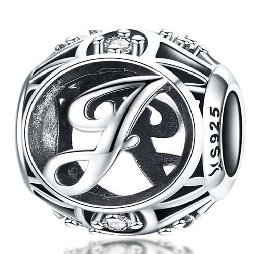 925 Sterling Silver Letters Charm 