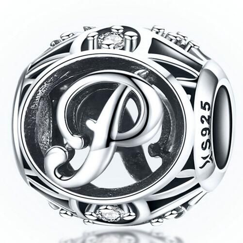 925 Sterling Silver Letters Charm 
