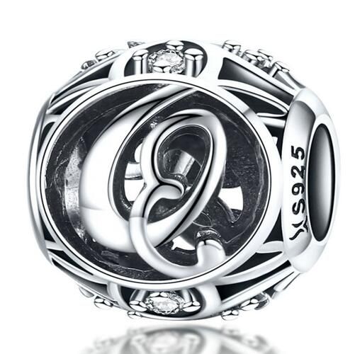 925 Sterling Silver Letters Charm 