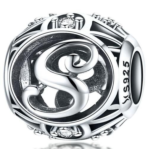 925 Sterling Silver Letters Charm 