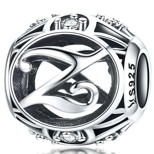 925 Sterling Silver Letters Charm 