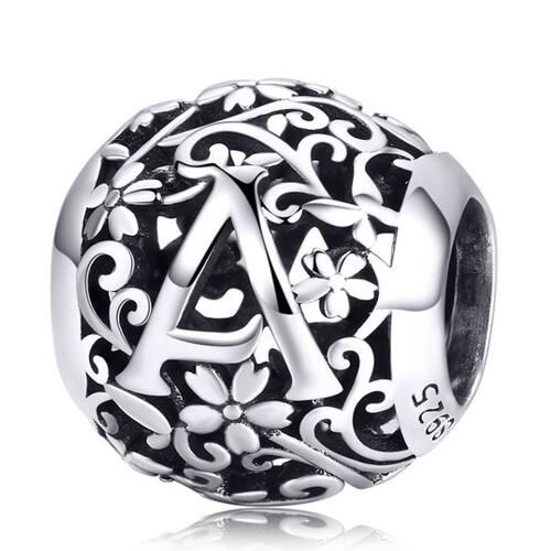 925 Sterling Silver Letters Charm 