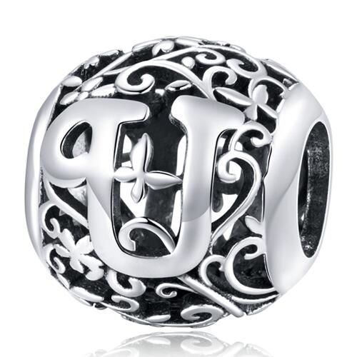 925 Sterling Silver Letters Charm 