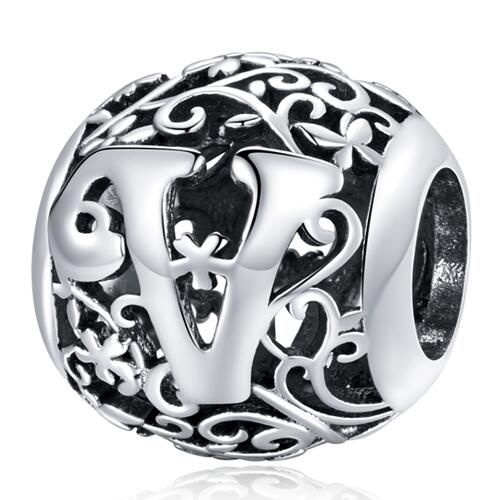 925 Sterling Silver Letters Charm 