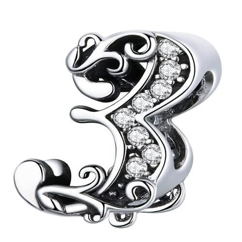 925 Sterling Silver Letters Charm 
