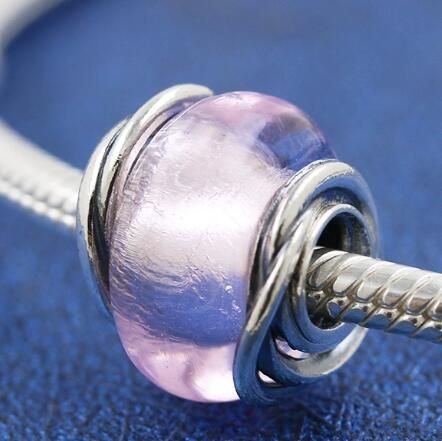 2024 NEW AAA GRADE S925 ALE Sterling Silver Pink Murano Charms