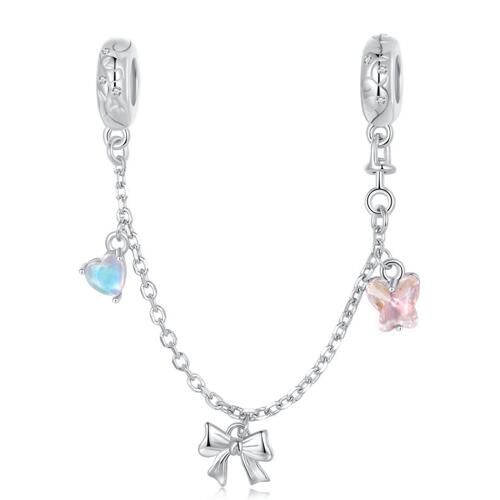 925 Sterling Silver Safety Chain Jewelry Charm